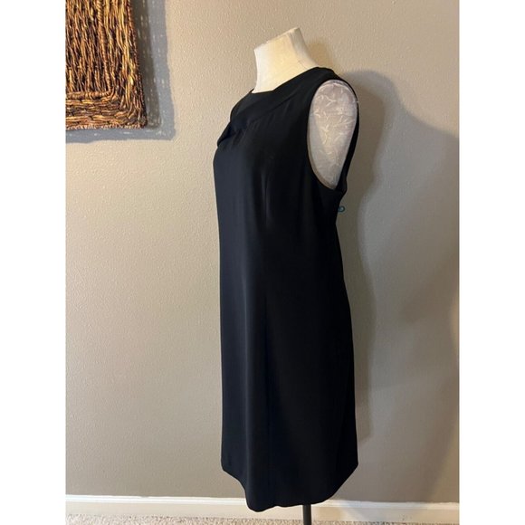 Talbots Sheath Dress 16 Black Crepe Sleeveless Career Church New $159 - Picture 8 of 11